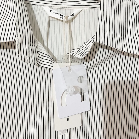 NWT - Commense White Pinstripe Shirt Mini Dress - Size XS - Picture 5 of 8